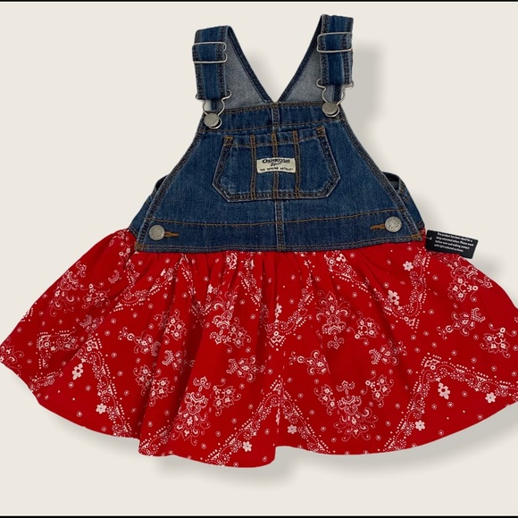 NWT Oshkosh Toddler Girl Denim Printed Tutu Dress - Picture 1 of 6